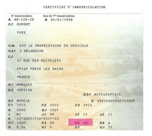 Documentación vehículo Francia